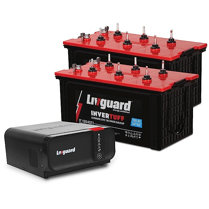 Livguard |1500VA/24V Pure Sine Wave Inverter |150Ah Jumbo Short Tubular Battery